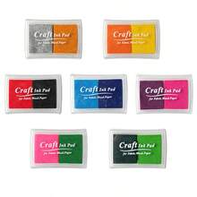 Almohadilla de tinta permanente para tela, almohadilla de tinta para huellas dactilares hecha a mano, almohadilla de tinta lavable DIY, adecuada para manualidades de papel y madera - multicolor - Ver 6