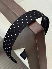 2pcs/1pc Polka Dot Black & White Wide Headband, French Style Hair Accessory With Teeth Anti-Slip Design, Enhances Top Height, Shapes Face, Non-Slip, Suitable For Women's Daily Commute, Creates Voluminous Look, Slouchy Person's Essential Multi-Functional Hair Accessory, Can Fix Broken Hair - Multicolor - View 8