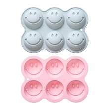 6-Cavity Smiling Face Shaped Silicone Mold, Baking Mold For Cakes, Chocolate, Resin, Candy & Ice Cubes - Multiple Styles - View 5
