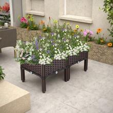 80cm Raised Garden Bed Planter Patio Plant Pot Flower Bed Vegetable Grow Box - View 3