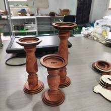 1件/3件裝復古棕色木製燭台裝飾套組,木製燭台裝飾品 - B - 查看 9