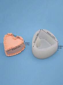 1 Heart-Shaped Silicone Mold, Reusable 3D Cream Cake Shaped Candle Mold, Gypsum Silicone Mold, Commemorative Candle Mold, Resin Mold. Suitable For Making Handmade Soap, Plaster, And Candles. Suitable For Occasions Such As Christmas And Birthdays. - White - View 10