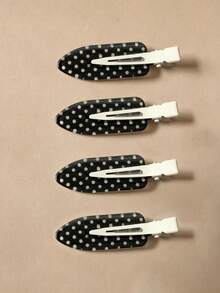 8/4pcs Black & White Polka Dot Seamless Hair Clips, Fashionable Bangs & Messy Bun Hair Clips, Suitable For Dates, Beach Vacation, Dress Matching, Outings, Gifts - Multicolor - View 14