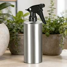 Stainless Steel Plant Watering Can, Pump Pressure Watering Pot Hand Pressing Flower Water Cans With Spray Nozzle, Empty Refillable Container For Kitchen Bathroom Or Plants Water Sprayer, 11.8/18.5oz Capacity - Multicolor - View 1