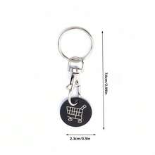 3Pcs Stainless Steel Shopping Trolley Token Keychains, Engraved Cart Pattern Release Coins With Lobster Clasp Key Ring, Reusable Portable Grocery Shopping Accessory - A - View 4