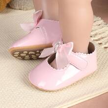 1 Pair Cute Bow Princess Shoes, Soft Sole Pre-Walker Shoes, Infant And Toddler Shoes, Suitable For Parties And Events - Pink - View 8