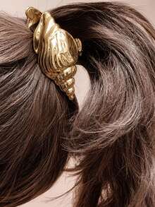 1 Buah Jepit Rambut Cangkang Kerang Emas untuk Wanita, Jepit Rahang Bintang Pastel, Liontin Mutiara, Jepit Rambut, Aksesori Rambut Pantai Laut - Emas - View 4