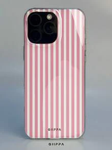 GIIPPA 1件粉色條紋圖案設計手機殼，適用於Phone 17 Pro Max，兼容Phone 16 Pro Max、15 Pro Max、14 Pro Max，韓式高端時尚趣味手機殼，兼容11/12/13/14/15/16 Pro Max Plus，優雅設計適合男女使用，送給女友的完美禮物，適用於聖誕節、情人節、復活節、婚禮季和生日！ - 彩色 - 查看 5