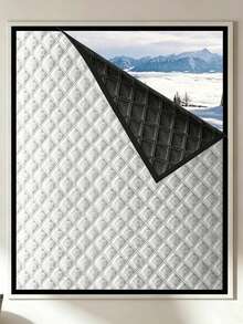 1pc Thermal Insulated Curtain, Winter Windproof & Heat-Insulating Curtain, Cold-Proof, Warm, Blackout, Sun-Shading, Sound-Insulating Curtain - Silver - View 1