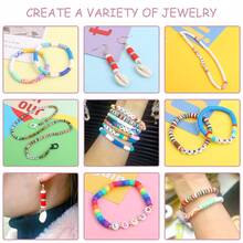 2 Styles 24 Grid Multicolor Heishi Clay Beads Jewelry Making Kit Flat Polymer Clay Disc Beads DIY Bracelet Craft Gift - Multicolor - View 5