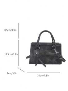 Mini New Fashion Zipper Decor Handbag, Suitable For Parties, Gatherings, Outings, Vacations, Shopping And Daily Use, Can Store Coins, Phones, Also As Work Bag For White-Collar, College Students And Office Workers, Elegant Designer Bag For Women - Black - View 7