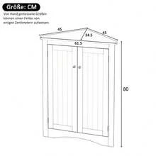 Gray Corner Bathroom Cabinet - 2-Door Freestanding Triangular Cabinet With 3 Shelves, High-Quality MDF Board With Painted Finish, Space-Saving For Bathroom, Kitchen, Living Room (61.5 X 80) - White + MDF + MDF - View 8