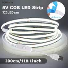 Dimmable COB LED Strip Light - 8mm Ultra-Thin Flexible Rubber Strip, 501 Button Switch, Warm White/Neutral White, 5 USB Ports, Suitable For TV Backlight, Bedroom, Kitchen Cabinet, Wardrobe High Brightness LED Lighting, Modern Lighting, High Quality LED Light - Multicolor - View 23