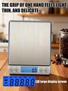 Small Kitchen Scale, Suitable For Baking, Precision Weight Scale, Units Are Grams And Ounces,Maximum Weighing Capacity 3 Kg,Suitable For Food Weighing, High Precision Multi-Functional Coffee Scale,With Back Panel LED Display (Batteries Not Included). - Kitchen scales - View 9