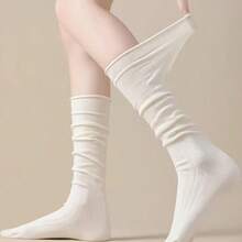 5 Pairs Summer Thin Slouch Socks, Japanese Sweet Sexy Breathable Natural Ruched Casual Versatile Women's Socks - Multicolor - View 2