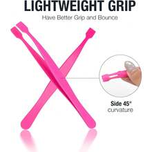 3pcs Pink Plastic Flat Head Tweezers, Portable Makeup Clips, DIY Eyelash & Eyelid Application Beauty Tools - 3pcs Pink - View 4