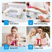 Professional PU Leather U-Shaped Nail Armrest Soft Cushion With Comfortable Inclined Support, White, For Nail Salon - White - View 9