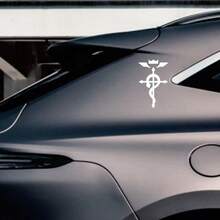 1pc "Fullmetal Alchemist: Flamel" Logo Fun Car Sticker, Vinyl Waterproof & Sun-Resistant, Suitable For Car Body, Rear Window, Trunk, Motorcycle, Electric Scooter, Truck, Scratch Cover Decorative Sticker - Flamel - View 4