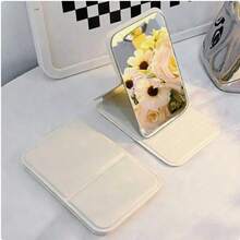 Small Foldable Makeup Mirror, Minimalist Portable PU Leather Ultra-Thin Lightweight Handheld Makeup Mirror, Compact Desktop Vanity Mirror, Travel & Daily Use, Pocket Mini Makeup Mirror, Women & Girls Daily Makeup Accessory - A - View 16