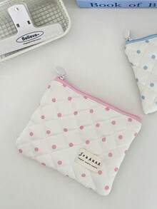 Tas Penyimpanan Modis dan Personalisasi Bergaya Jepang & Korea dengan Desain Niche Motif Polkadot Merah Muda yang Lucu dan Menawan - MultiWarna - View 2