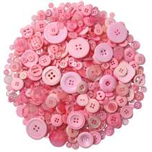 Pink 50g Round Resin Buttons - Multiple 2-Hole And 4-Hole Styles, Suitable For Sewing, Handmade Crafts And DIY Projects, Bulk Button Set, Mixed Sizes, Suitable For Handmade DIY - 50g - View 1