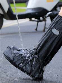[Lapisan Tahan Air di Resleting + Strip Reflektif untuk Malam Hari] Pelindung Sepatu Tahan Air Panjang, Pelindung Penyimpanan Sepatu Anti Debu untuk Luar Ruangan, Pelindung Sepatu Hujan Anti Selip dengan Bukaan Resleting untuk Memudahkan Pemakaian dan Pelepasan - A - View 11