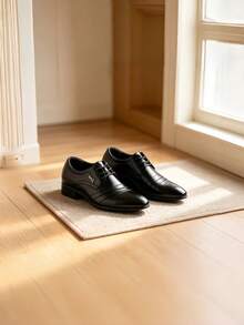 New Men's Business Formal Shoes, Plus Size Fashion Wedding Banquet Office Shoes - Black - View 3