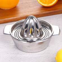 Alat Pemeras Jeruk Manual dari Baja Tahan Karat, Pemeras Buah Lemon Jeruk, Pemeras Jeruk Portabel Kecil yang Ditekan dengan Tangan - Perak - View 10