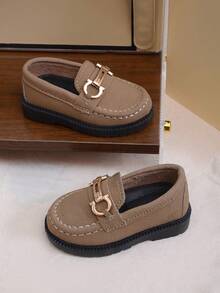 Slip-On Solid Color Baby Flat Shoes, Fashionable, Comfortable, Non-Slip, Durable, Easy To Match - Khaki - View 6