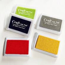Almohadilla de tinta permanente para tela, almohadilla de tinta para huellas dactilares hecha a mano, almohadilla de tinta lavable DIY, adecuada para manualidades de papel y madera - multicolor - Ver 3