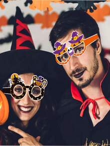 Neue grenzüberschreitende Halloween-Dekoration Papierbrillen, Halloween-Party Spaß Foto-Requisiten, Kürbis- und Spinnenbrillen - 6er-Packung, J-0225 - Übersicht 5