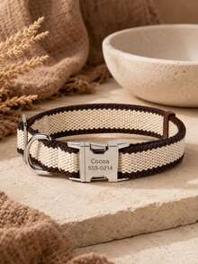 Collar personalizado para mascotas, tarjeta de identificación con nombre y número de teléfono grabados, viene con un collar de perro de nailon con cordón, collar de , adecuado para perros y gatos de tamaño pequeño y mediano, perfecto para que los dueños de mascotas personalicen regalos de cumpleaños - Multicolor - Ver 5