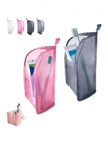Upright Toiletry Bag – Portable, Lightweight Travel Toiletry Bag; Large-Capacity, Waterproof EVA Mesh Cosmetic Bag (Suitable For Travel, Toothbrush, And Toothpaste) - Multicolor - View 3