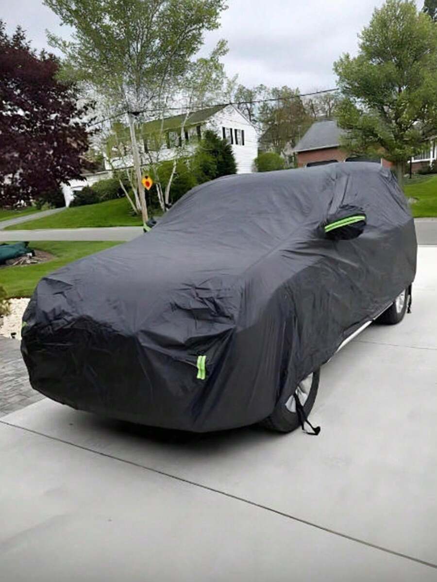 Outdoor Full Car Cover, Waterproof, Windproof, UV-Resistant, Snowproof, Dustproof Car Protection Cover, Equipped With Reflective Warning Strips And Windproof Fixing Ropes, Suitable For Sedan, SUV And Hatchback Universal