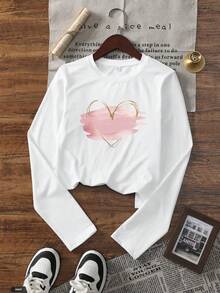 3pcs/Set Women's Casual Long Sleeve Fitted Round Neck T-Shirts - Printed Pattern, Comfortable & Soft Fabric, Machine Washable, Autumn Tops - Multicolor - View 6