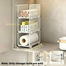 1Pc Minimalist Stackable Metal Mesh Cabinet Storage Shelf, 2 Neutral Matte Black & White Hollow Grid Organizer With Smooth Matte Metal Finish, Slim Vertical Silhouette Fits Standard Kitchen Cabinets - Multicolor - View 2