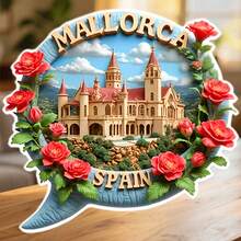 Mallorca Spanien Ein Schloss aus Rosen in einem Sprechblasenrahmen, in dem jeder Stein eine Geschichte zum Meer erzählt, Andenken für alle Metalloberflächen im ganzen Haus - A - Übersicht 1