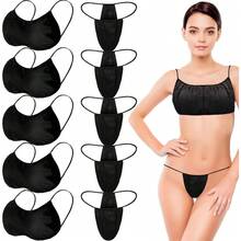 60pcs Women's Disposable Set, Comfortable Underwear, SPA Top, Bra, Camping, Outdoor, Travel Essentials - 30 Bra + 30 Underwear - View 2