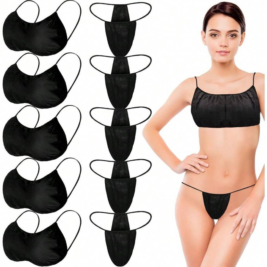 60pcs Women's Disposable Set, Comfortable Underwear, SPA Top, Bra, Camping, Outdoor, Travel Essentials
