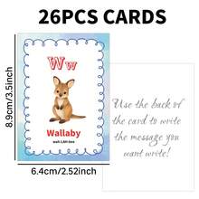 26 Spanish Alphabet Pronunciation Flash Cards, 2.5*3.5 Inch Spanish Animal Vocabulary With Phonetic Symbols, Language Learning Tool, Classroom Wall Decor, Back To School Educational Birthday Gift Stationery - A - View 4