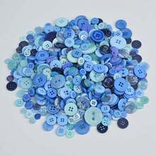 50g Multi-Size Resin Buttons, Handmade Buttons, Sewing DIY Craft Accessories Buttons, Hand-Painted Decorative Buttons Blue Series - 50g - View 5