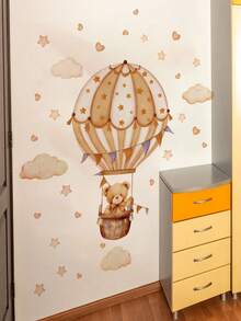 1pc,Cartoon Animal Decorative Wall Sticker,Hot Air Balloon Bear,Dinosaur Excavator,Colorful Cartoon Animal Wall Sticker,Baseboard Sticker,PVC Self-Adhesive Removable,Suitable For Bedroom,Living Room,Study,Dining Room,Bathroom,Home Wall Decoration,Room Decoration,Etc. - Multicolor - View 16