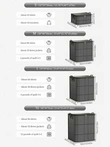 1PC Clothes Storage Bag, Foldable Blanket Storage Bag With Zipper, Quilt And Blanket Storage Bag, With Reinforced Handle, Sturdy Zipper, Wardrobe Storage Bag, Suitable For Wardrobe Organization, Sweater, Bedding Storage - Grey - View 17