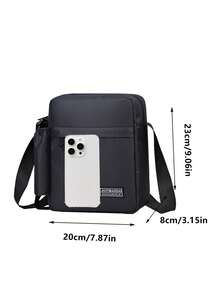 Fashionable Minimalist Versatile Men's Shoulder Crossbody Small Square Bag - Black - View 3