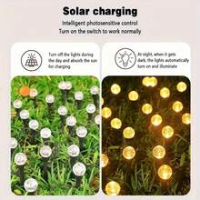 20pcs LED Bubble Ball Solar Garden Lights, 8 Lighting Modes With Auto Sensor, IPX4 Waterproof, Warm White/Colorful Outdoor Garden Lights, Suitable For Lawn, Patio, Wedding, Christmas Party, Camping, All Seasons - Warm White Light - View 6