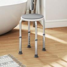 360Â° Swivel Shower Chair, Height Adjustable Aluminium Shower Stool With Non-Slip Feet For Disabled, Elderly, Grey - T0001-01-3846 - View 11