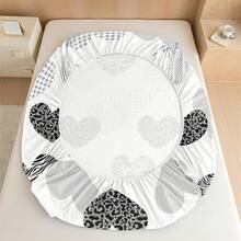 3pcs Plaid Pattern & Heart Element Bed Sheet Set, Fashionable & Romantic, Set Includes [1 Bed Sheet + 2 Pillowcases] No Pillow Inserts, 100% Polyester/Pillowcase Color Random New Modern Style - Deep Pocket/Tight Fit/King/Queen/48H No Slipping/Suitable For Various Holidays And Daily Use | Double/Full Size/Easy To Use/High-End Luxury Classic Design Bedding, Soft Fabric, Skin-Friendly, Comfortable, Suitable For Bedroom, Hotel, Dormitory, - Heart Love - View 9