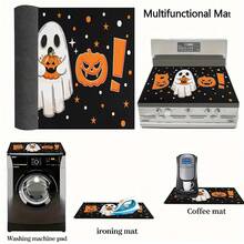 (Hot !!) 1PC Halloween Ghost Pumpkin Pattern, 2D Flat Stove Protector Mat And Non-Slip Heat-Resistant Rubber Stove Cover Mat Suitable For Induction Cooktop, Glass Cooktop And Multi-Function Anti-Scratch Mat, Also Best Choice For Oven, Washing Machine, Dryer And Kitchen Decoration. - Multicolor - View 7