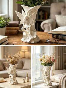 1pc Bohemian Style Flower Fairy Decorative Vase For Fresh/Dried Flowers, Versatile Design Suitable For Multiple Styles, Applicable For Living Room, Dining Table, Office, Coffee Table, Desk And Home Decor. Suitable For: Birthday, Wedding, Christmas, New Year - Multi-style 01 - View 3