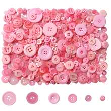 Pink 50g Round Resin Buttons - Multiple 2-Hole And 4-Hole Styles, Suitable For Sewing, Handmade Crafts And DIY Projects, Bulk Button Set, Mixed Sizes, Suitable For Handmade DIY - 50g - View 5